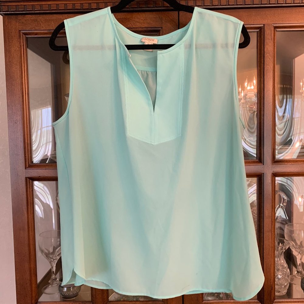 J. Crew Light aqua sleeveless blouse